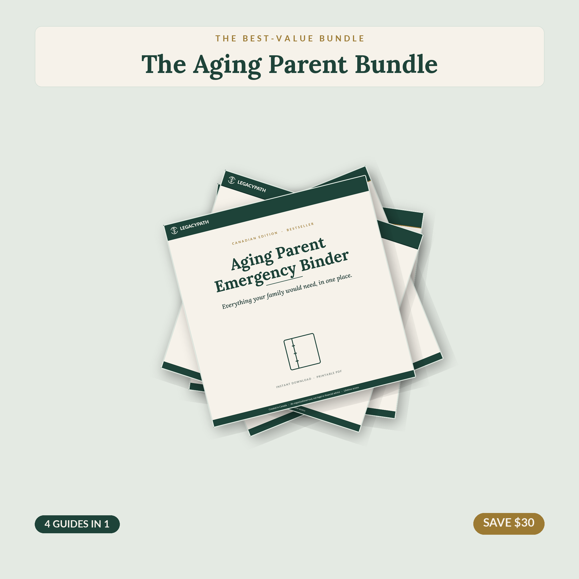LegacyPath Aging Parent Caregiver Bundle printable Canadian guide cover