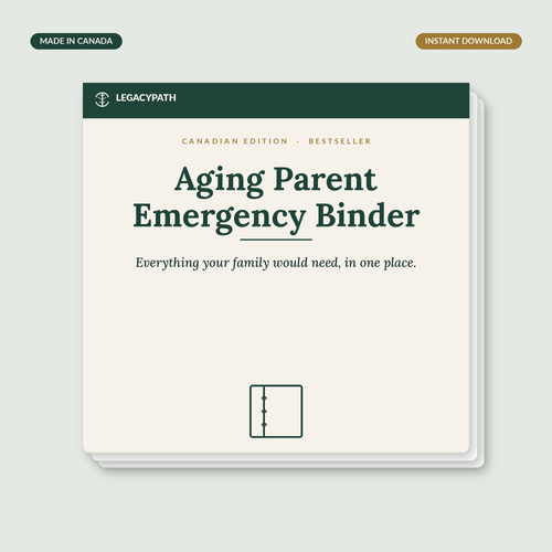 LegacyPath Aging Parent Emergency Binder printable Canadian guide cover