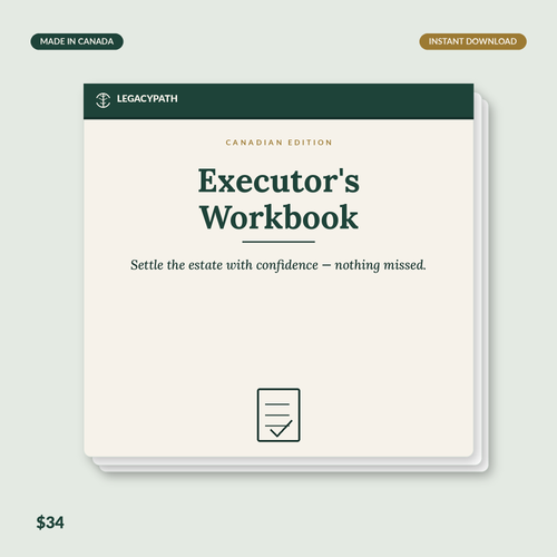 LegacyPath Executor's Workbook printable Canadian guide cover
