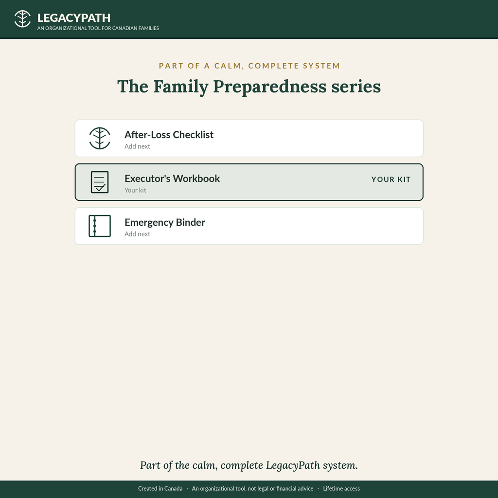 Part of the calm, complete LegacyPath Family Preparedness series