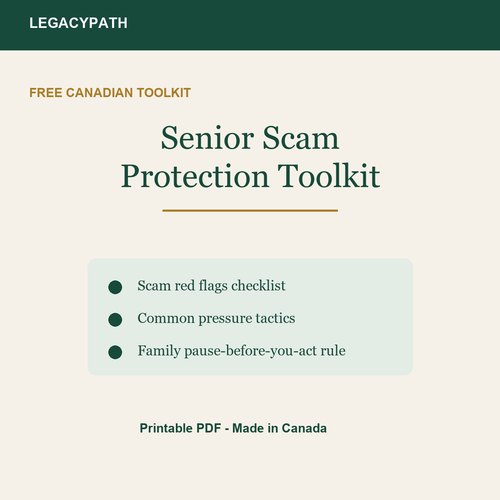 LegacyPath Free Senior Scam Protection Toolkit printable Canadian guide cover